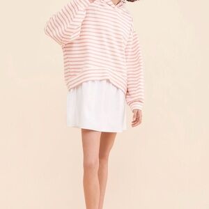 Pilcro Pink & White Striped Hoodie Dress